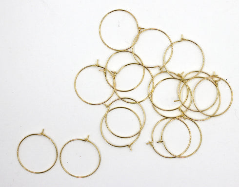 earring hoops, 24k gold plated brass, 25 x 25mm, 20 pieces, gold earrings, ear ring hoops, hoop ear ring,